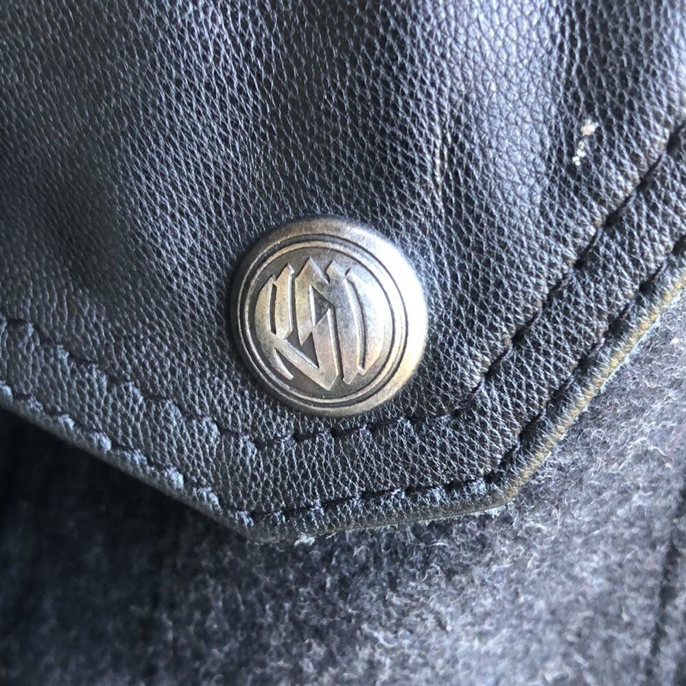 - NWOT Roland Sands Designer Men’s Wool/Leather Biker Jacket - Picture 13 of 16